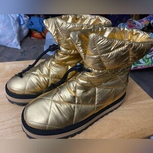 Guess Gold Ankle puffer material Boots